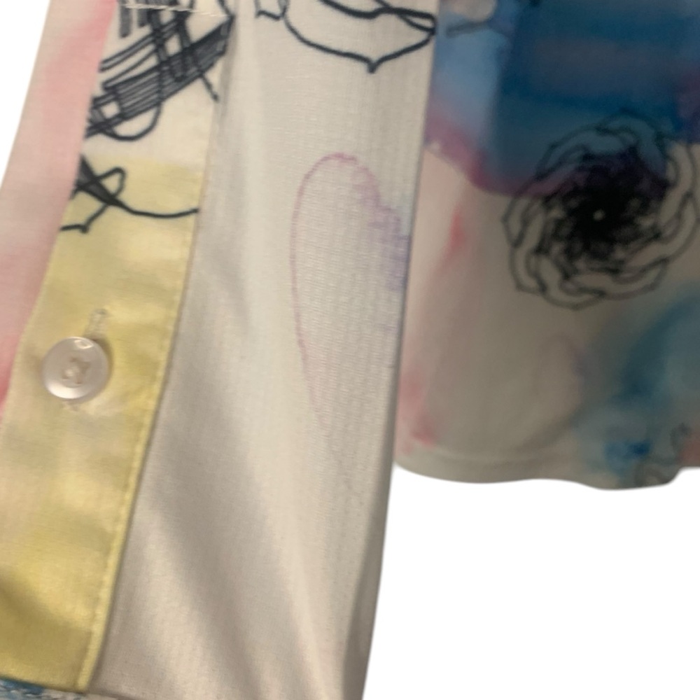 NEW Espoir Equestrian XS Watercolor Ladies’ Button Front Artsy Art to Wear Top - Picture 4 of 8